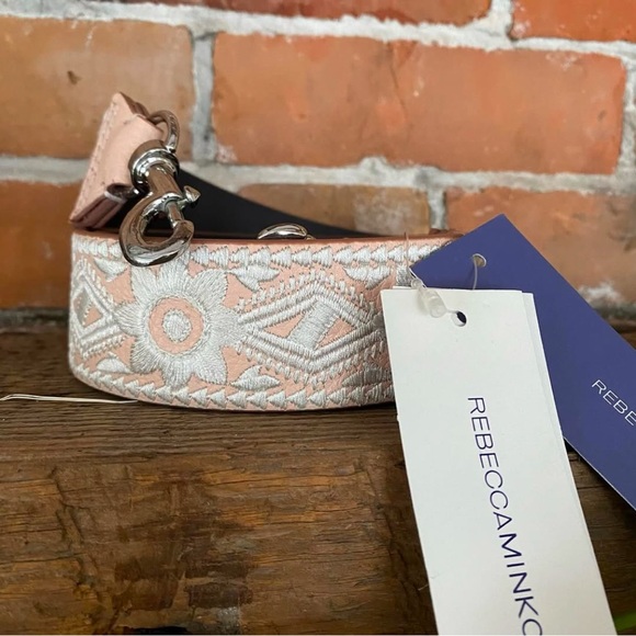 REBECCA MINKOFF Stitched Guitar Strap Replacement Bag Strap Soft Blush NWT $95 - Picture 2 of 6